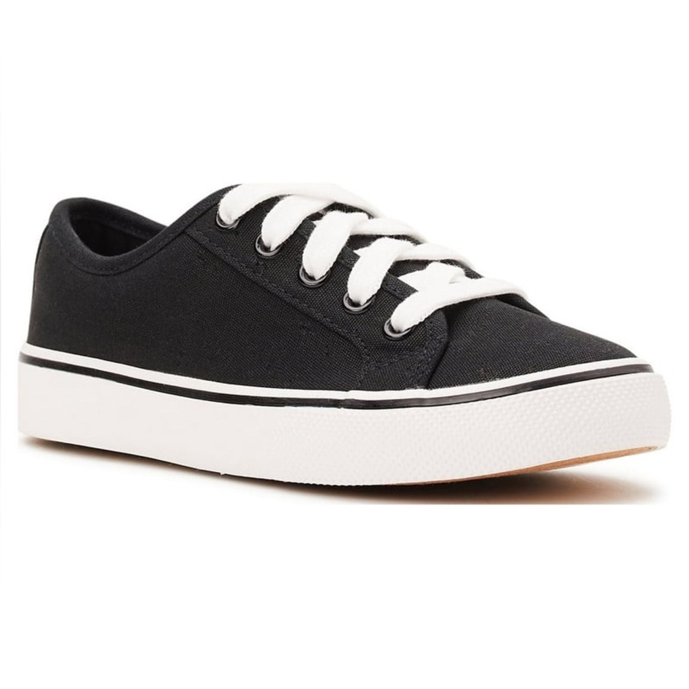 Wonder Nation Boys Black Canvas Low Top Skate Sneakers,sz 5
